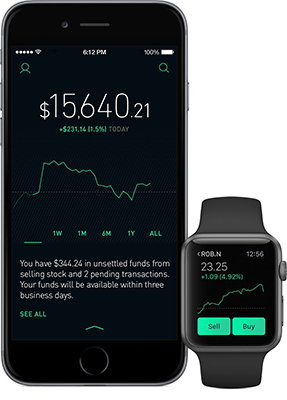 robinhood mobile and smart watch image with link