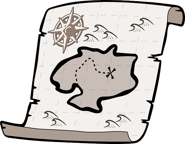 Illustration of a treasure map icon